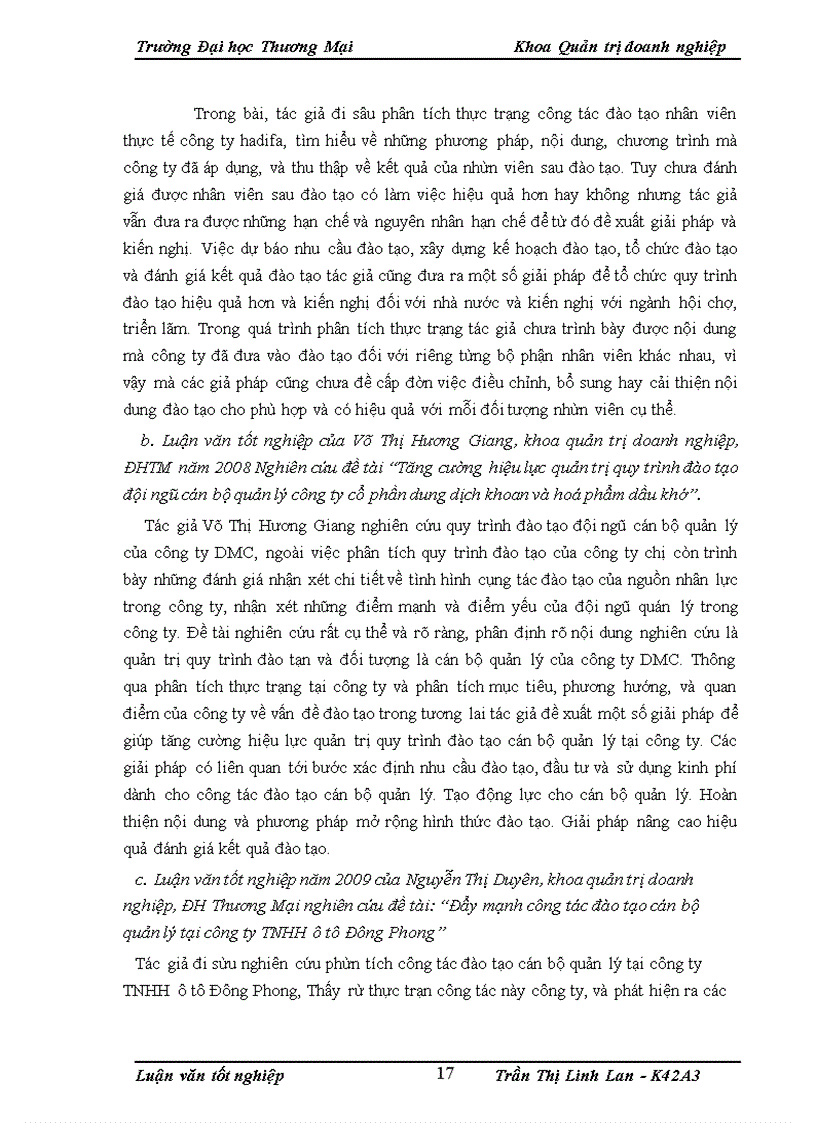 image for page Hoàn thiện công tác đào tạo cán bộ quản lý tại công ty cổ phần may Đáp Cầu