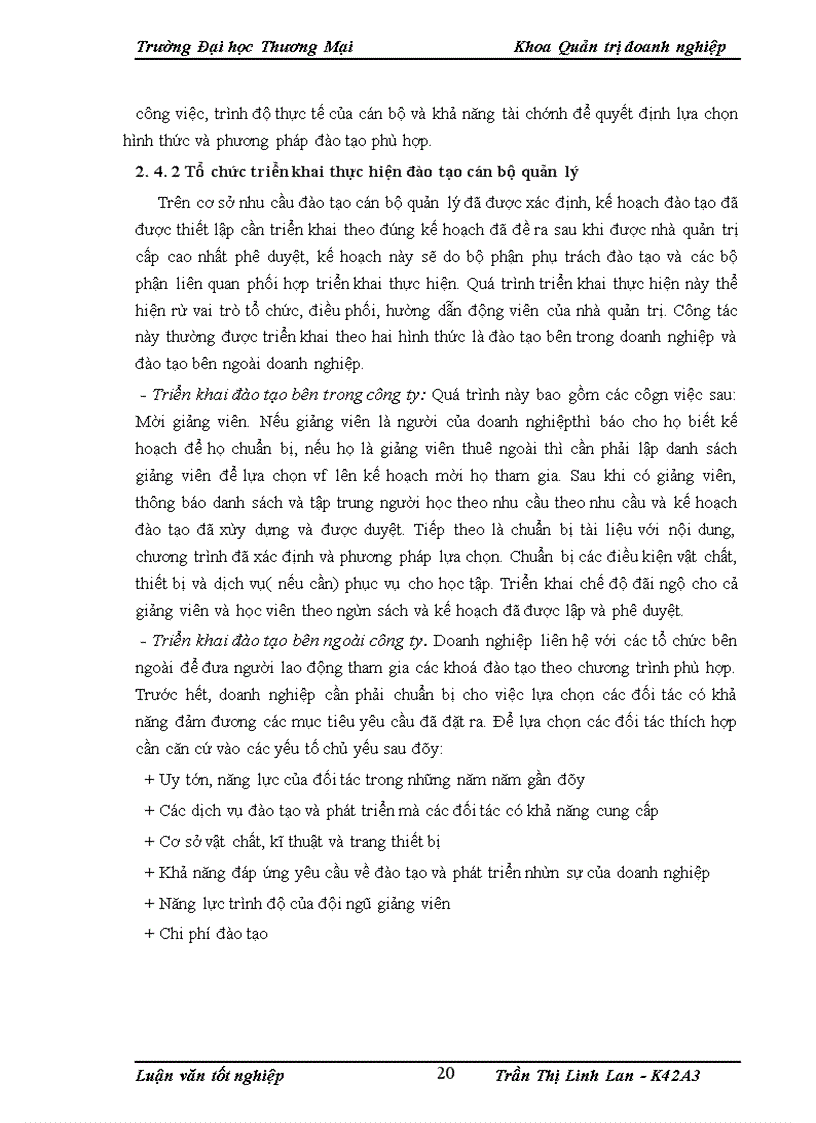 image for page Hoàn thiện công tác đào tạo cán bộ quản lý tại công ty cổ phần may Đáp Cầu