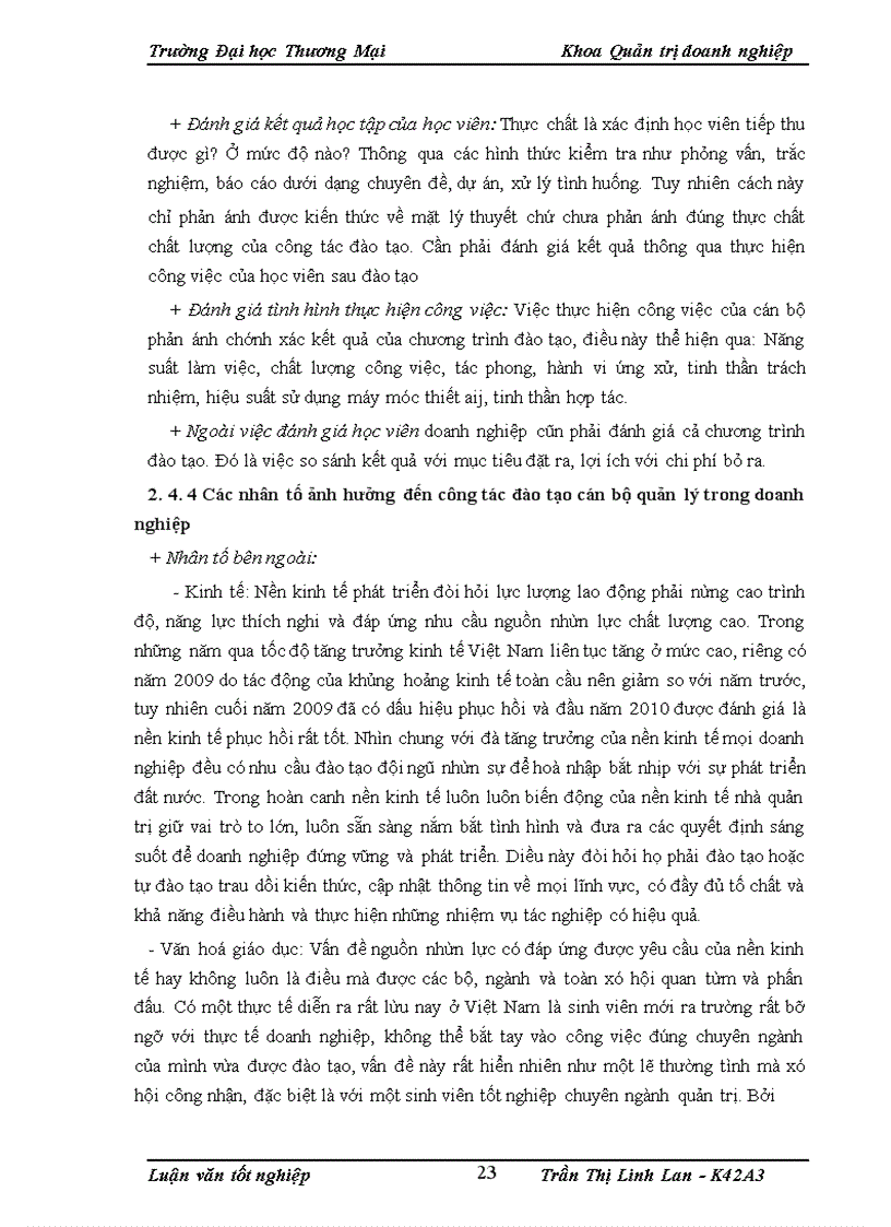 image for page Hoàn thiện công tác đào tạo cán bộ quản lý tại công ty cổ phần may Đáp Cầu