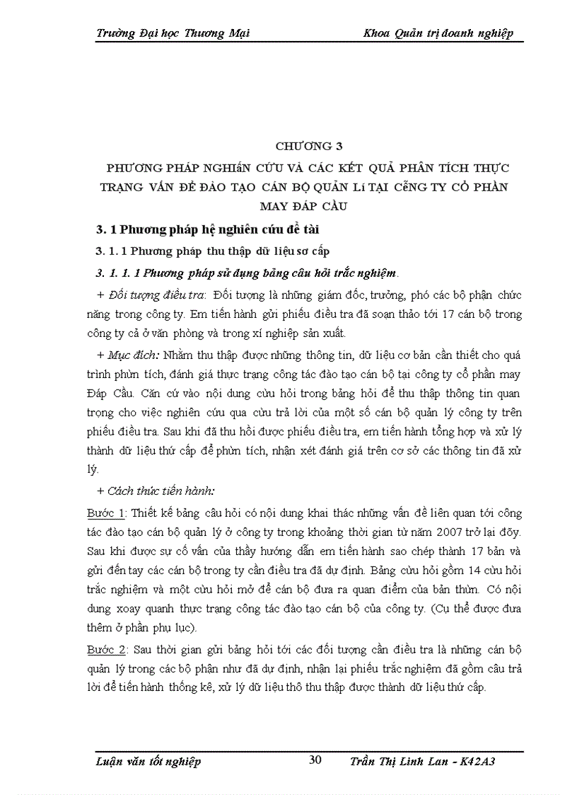 image for page Hoàn thiện công tác đào tạo cán bộ quản lý tại công ty cổ phần may Đáp Cầu