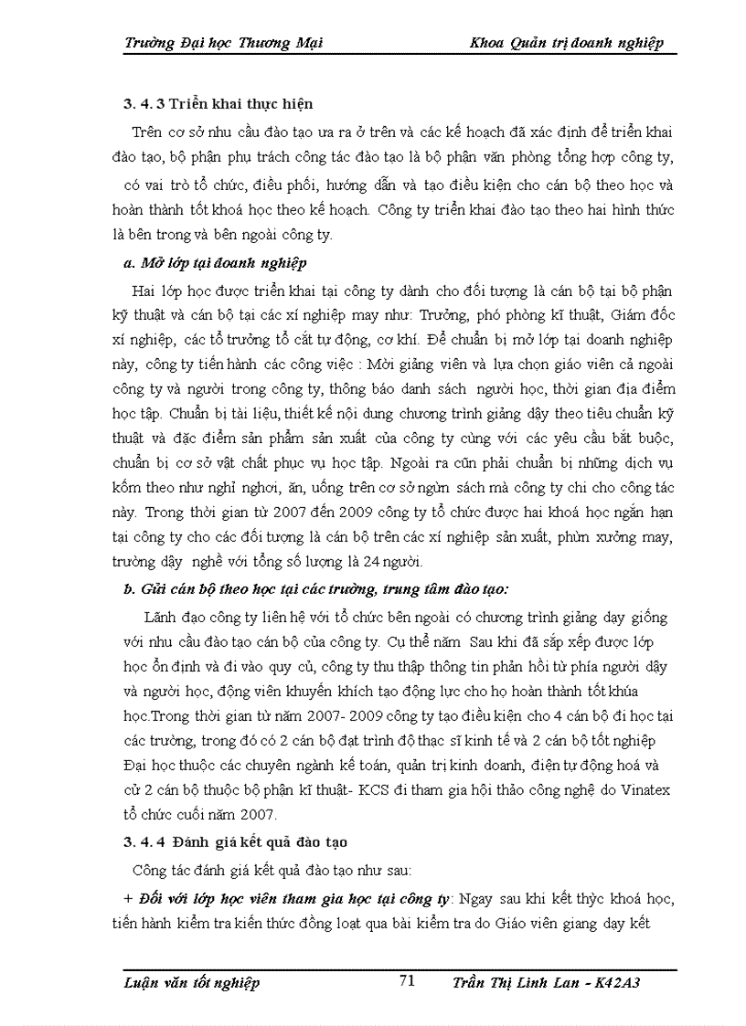 image for page Hoàn thiện công tác đào tạo cán bộ quản lý tại công ty cổ phần may Đáp Cầu