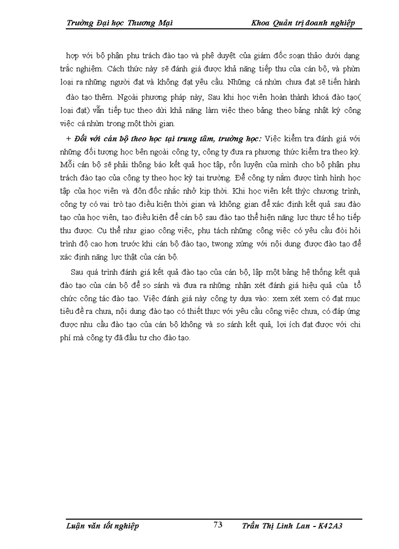 image for page Hoàn thiện công tác đào tạo cán bộ quản lý tại công ty cổ phần may Đáp Cầu