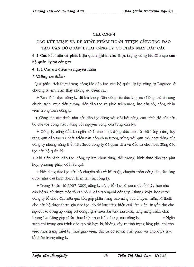 image for page Hoàn thiện công tác đào tạo cán bộ quản lý tại công ty cổ phần may Đáp Cầu