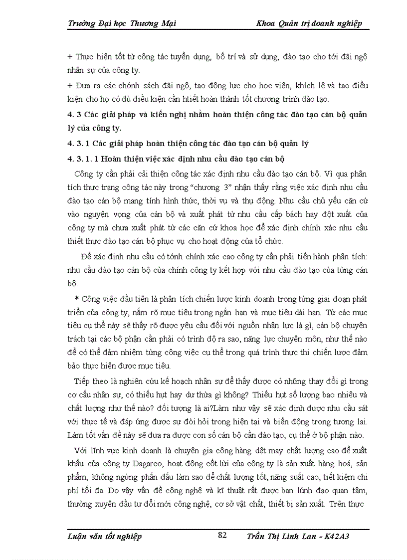 image for page Hoàn thiện công tác đào tạo cán bộ quản lý tại công ty cổ phần may Đáp Cầu