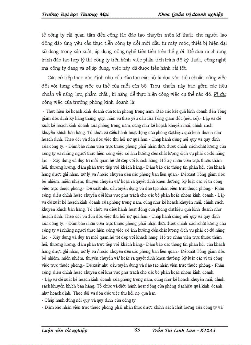 image for page Hoàn thiện công tác đào tạo cán bộ quản lý tại công ty cổ phần may Đáp Cầu