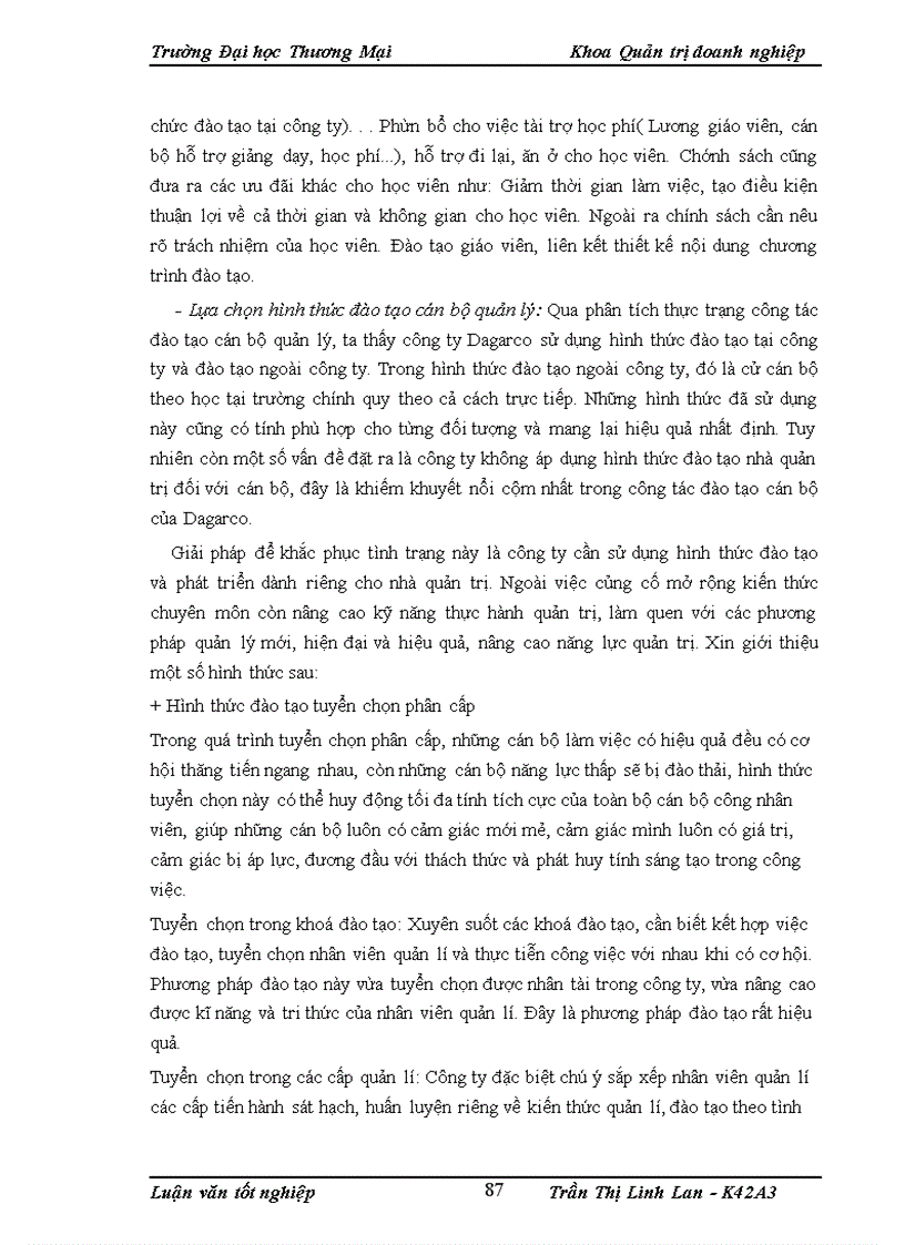 image for page Hoàn thiện công tác đào tạo cán bộ quản lý tại công ty cổ phần may Đáp Cầu
