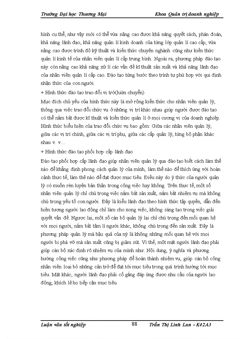 image for page Hoàn thiện công tác đào tạo cán bộ quản lý tại công ty cổ phần may Đáp Cầu