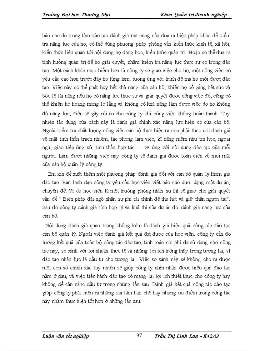 image for page Hoàn thiện công tác đào tạo cán bộ quản lý tại công ty cổ phần may Đáp Cầu