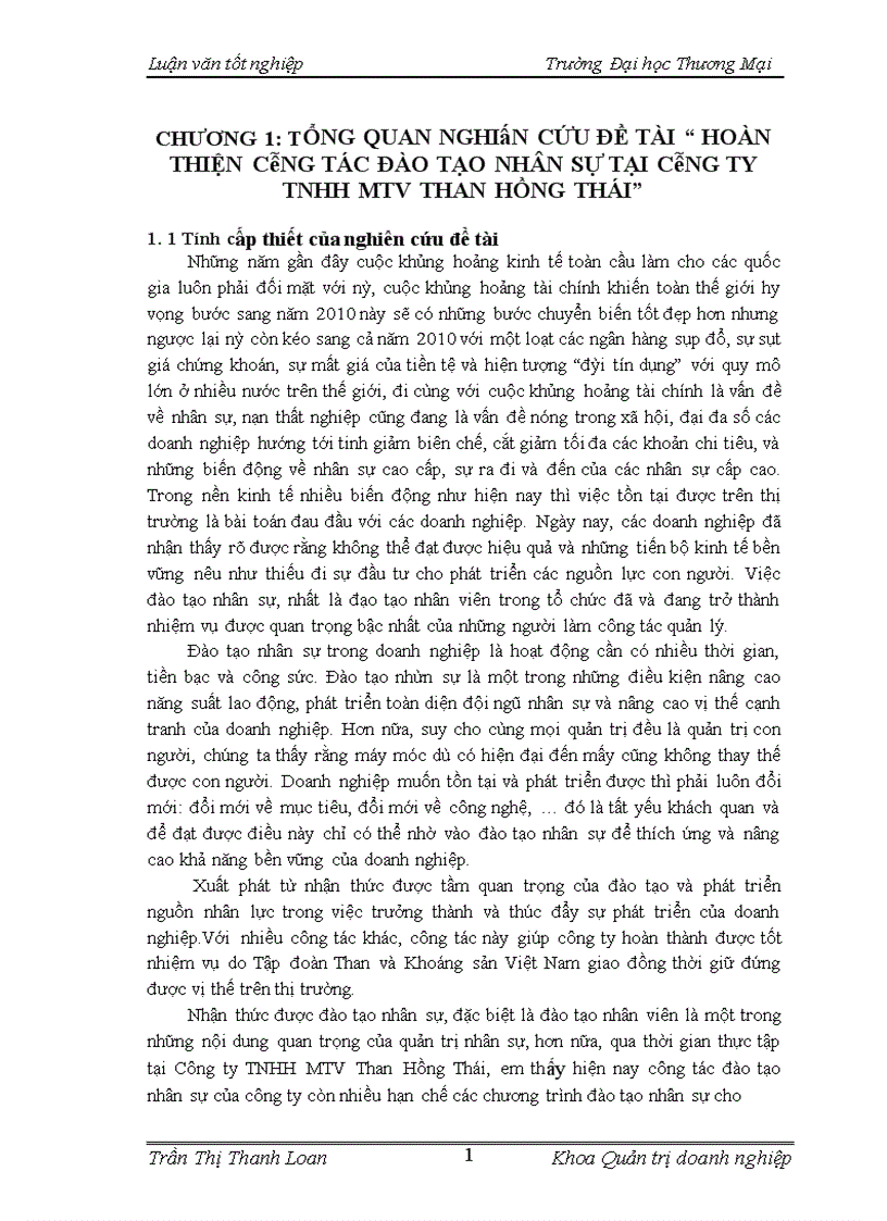 image for page Hoàn thiện công tác đào tạo nhân sự tại Công ty TNHH MTV Than Hồng Thái