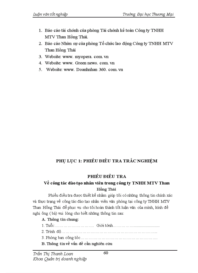 image for page Hoàn thiện công tác đào tạo nhân sự tại Công ty TNHH MTV Than Hồng Thái