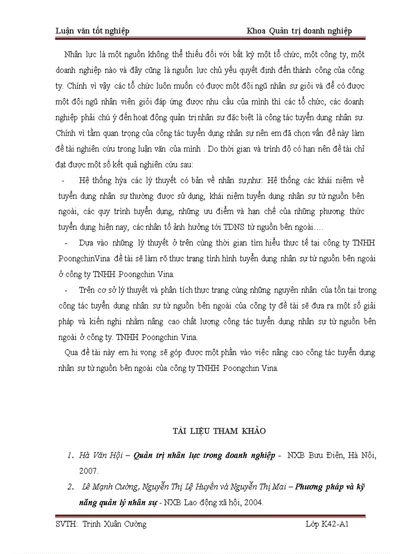 image for page Nâng cao chất lượng công tác tuyển dụng nhân sự từ nguồn bên ngoài ở công ty TNHH Poongchin Vina