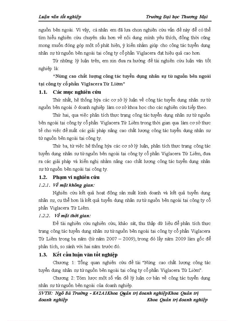 image for page Nâng cao chất lượng công tác tuyển dụng nhân sự từ nguồn bên ngoài tại công ty cổ phần Viglacera Từ Liêm