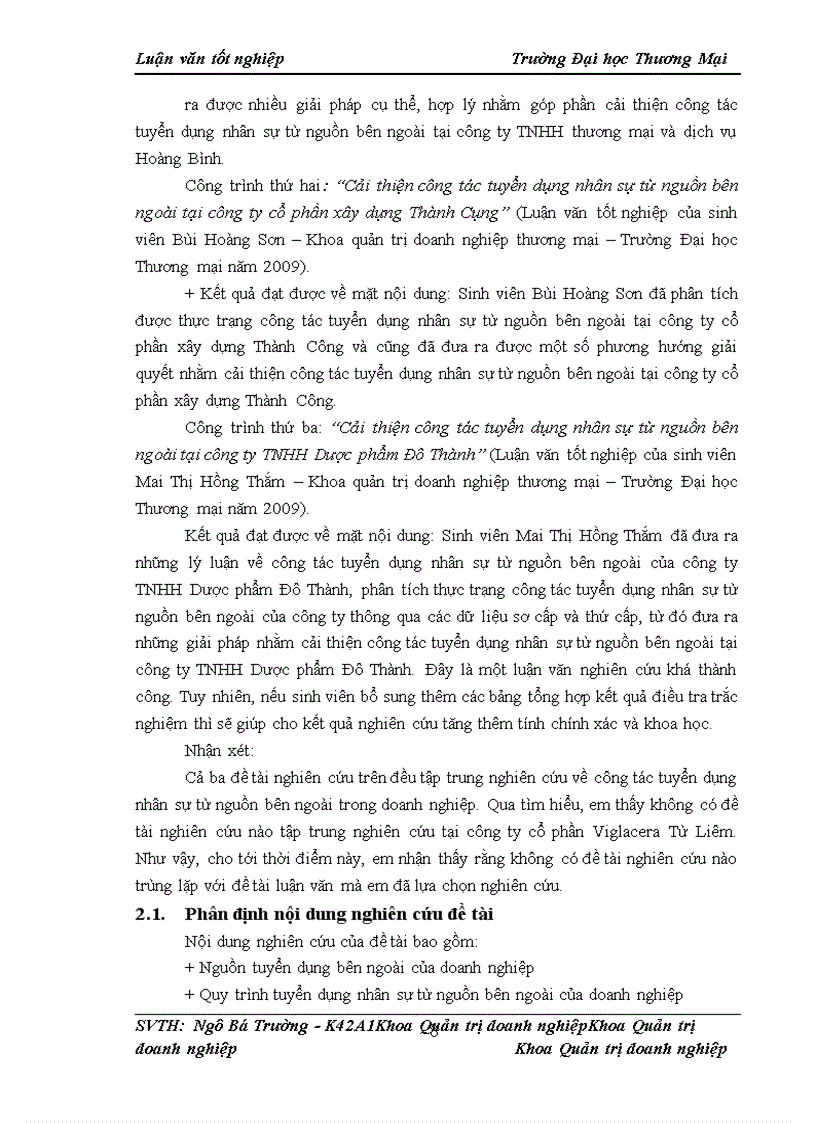 image for page Nâng cao chất lượng công tác tuyển dụng nhân sự từ nguồn bên ngoài tại công ty cổ phần Viglacera Từ Liêm