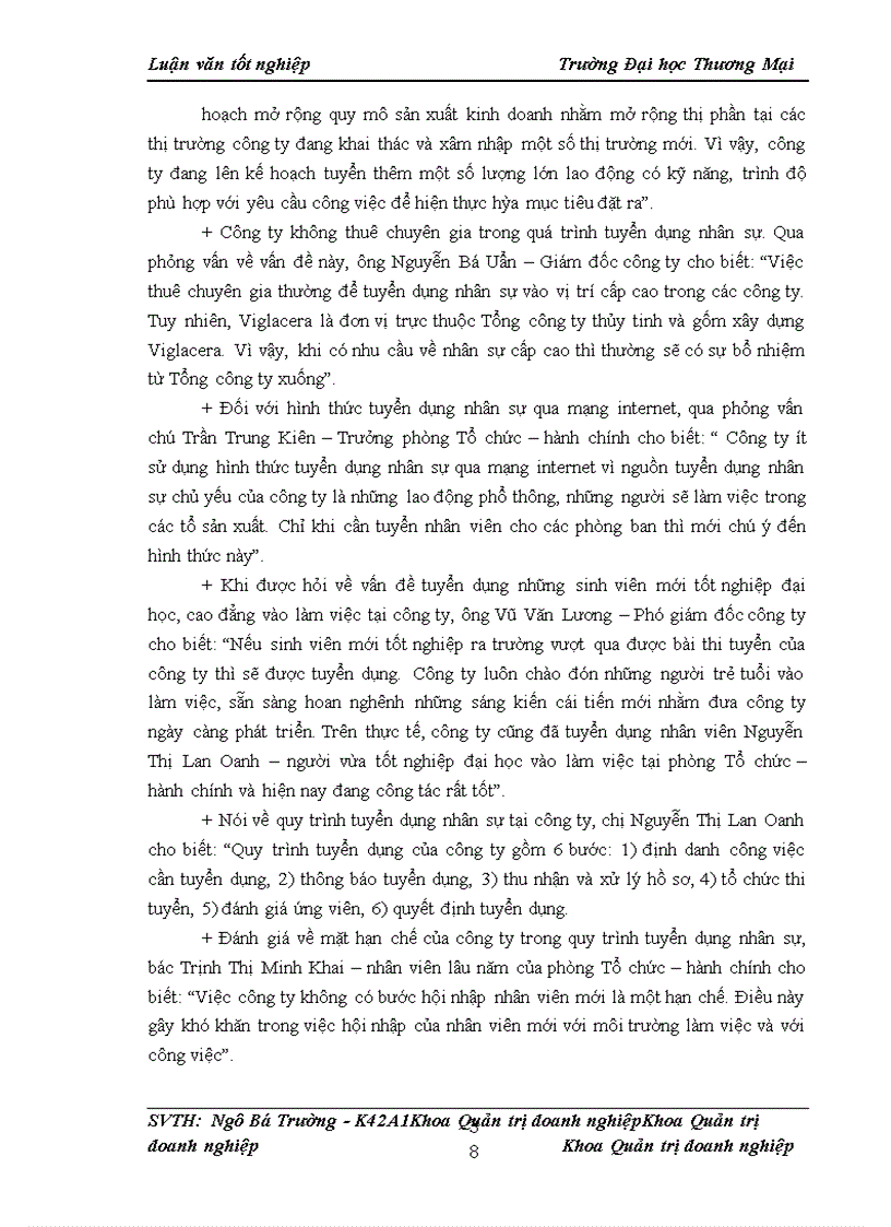 image for page Nâng cao chất lượng công tác tuyển dụng nhân sự từ nguồn bên ngoài tại công ty cổ phần Viglacera Từ Liêm
