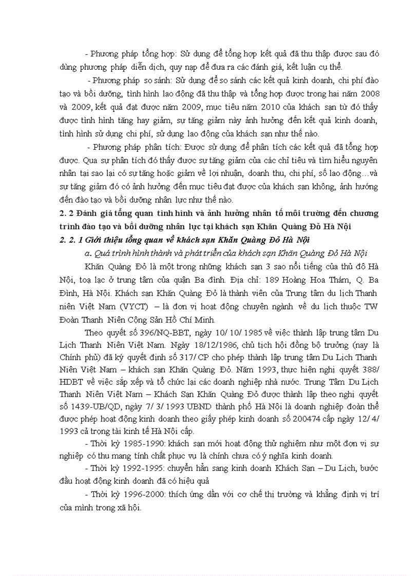 image for page Hoàn thiện chương trình đào tạo và bồi dưỡng nhân lực tại khách sạn Khăn Quàng Đỏ Hà Nội