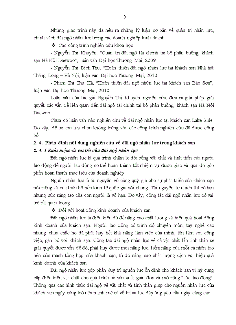 image for page Hoàn thiện đãi ngộ nhân lực tại khách sạn Lake Side