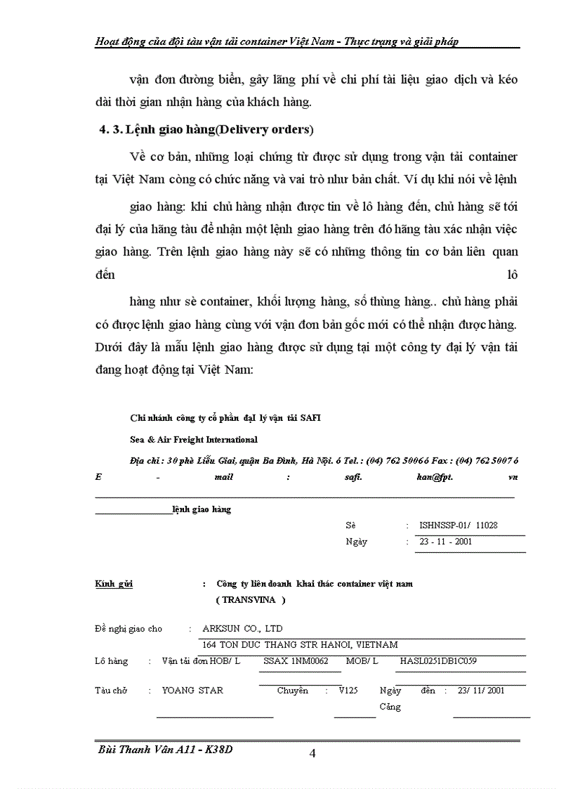 image for page Hoat dong cua doi tau van tai container VN