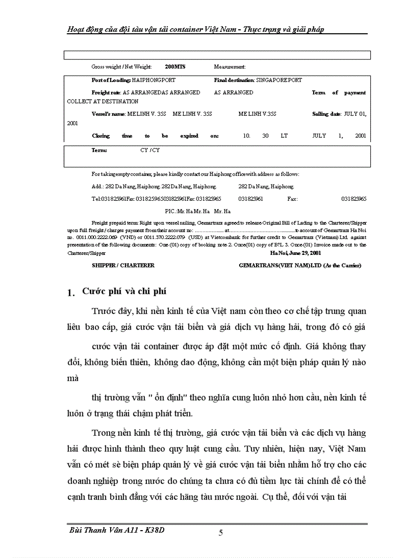 image for page Hoat dong cua doi tau van tai container VN