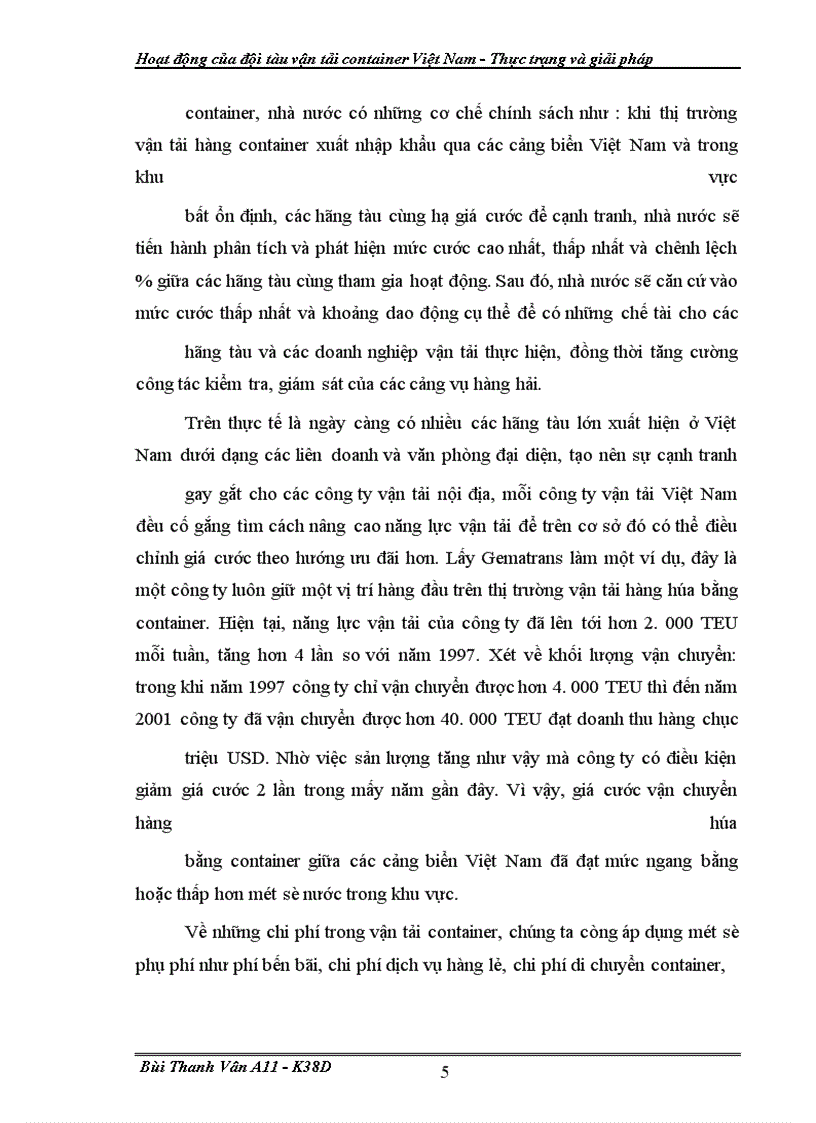 image for page Hoat dong cua doi tau van tai container VN