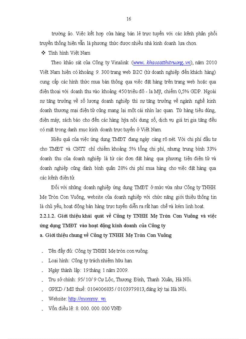 image for page Hoàn thiện quy trình bán hàng trực tuyến trên website của công ty TNHH Mẹ Tròn Con Vuông