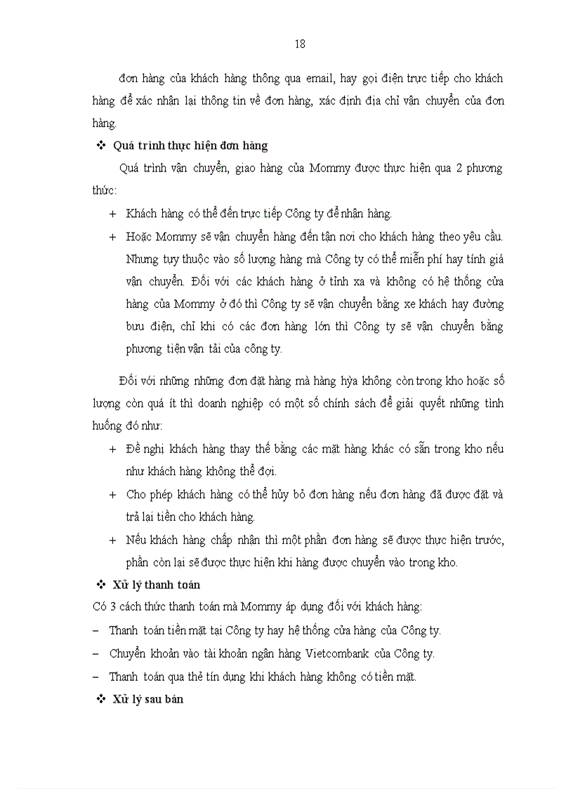 image for page Hoàn thiện quy trình bán hàng trực tuyến trên website của công ty TNHH Mẹ Tròn Con Vuông