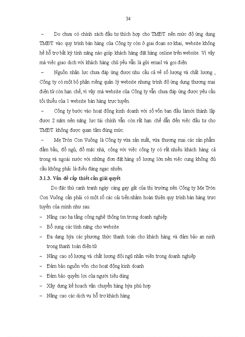 image for page Hoàn thiện quy trình bán hàng trực tuyến trên website của công ty TNHH Mẹ Tròn Con Vuông