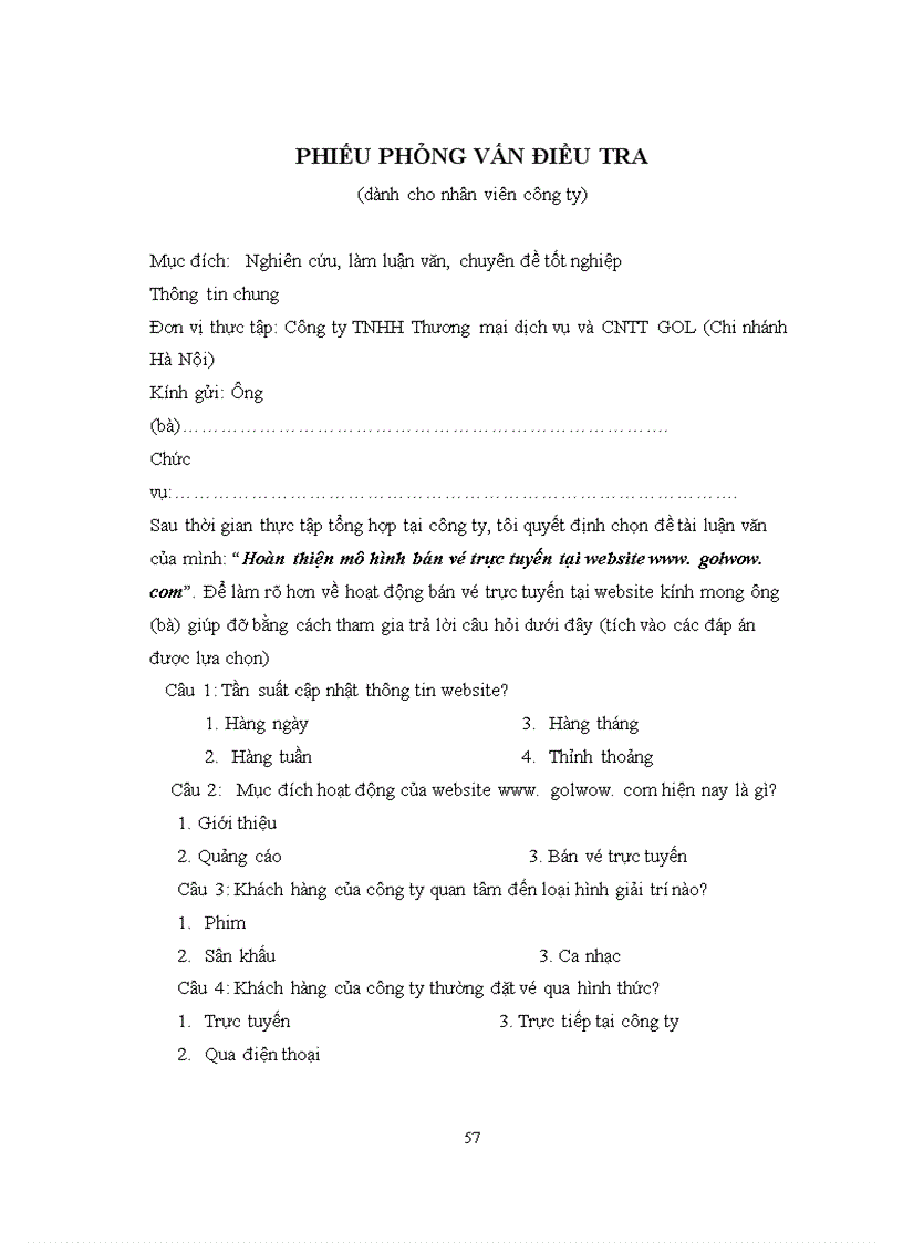 image for page Hoàn thiện mô hình bán vé trực tuyến tại website www.golwow.com