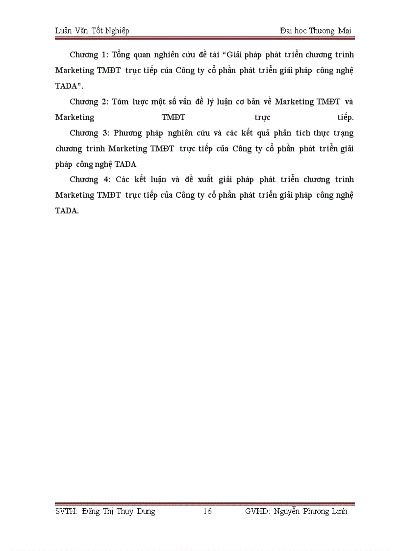 image for page Giải pháp phát triển chương trình marketing TMĐT trực tiếp của Công ty cổ phần phát triển giải pháp công nghệ TADA