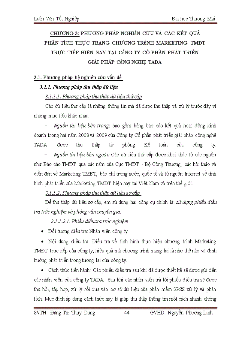 image for page Giải pháp phát triển chương trình marketing TMĐT trực tiếp của Công ty cổ phần phát triển giải pháp công nghệ TADA