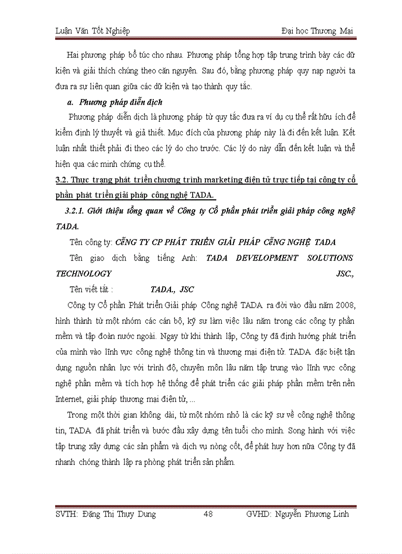 image for page Giải pháp phát triển chương trình marketing TMĐT trực tiếp của Công ty cổ phần phát triển giải pháp công nghệ TADA