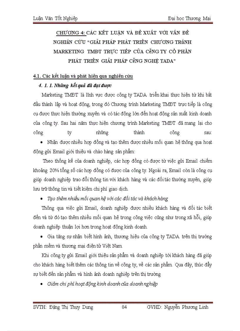 image for page Giải pháp phát triển chương trình marketing TMĐT trực tiếp của Công ty cổ phần phát triển giải pháp công nghệ TADA