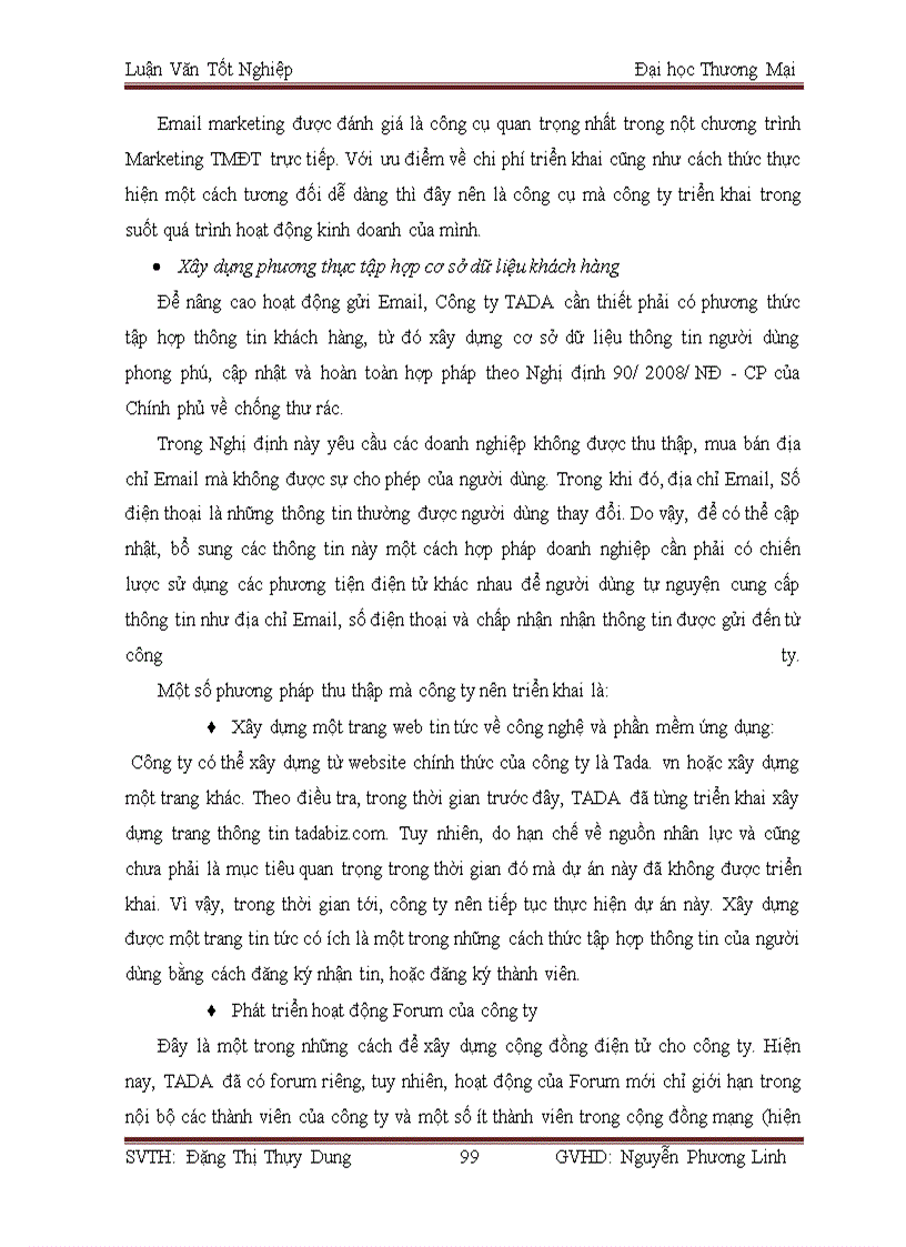 image for page Giải pháp phát triển chương trình marketing TMĐT trực tiếp của Công ty cổ phần phát triển giải pháp công nghệ TADA