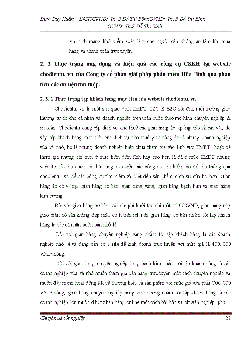 image for page Giải pháp nhằm nâng cao hiệu quả của các công cụ chăm sóc khách hàng tại website chodientu.vn của Công ty cổ phần giải pháp phần mềm Hòa Bình