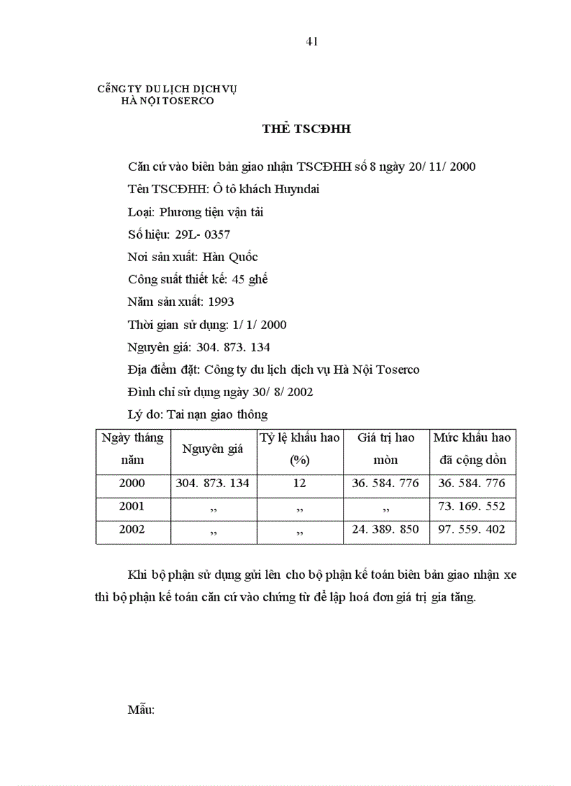 image for page Hạch toán TSCĐHH tại Công ty du lịch dịch vụ Hà Nội Toserco