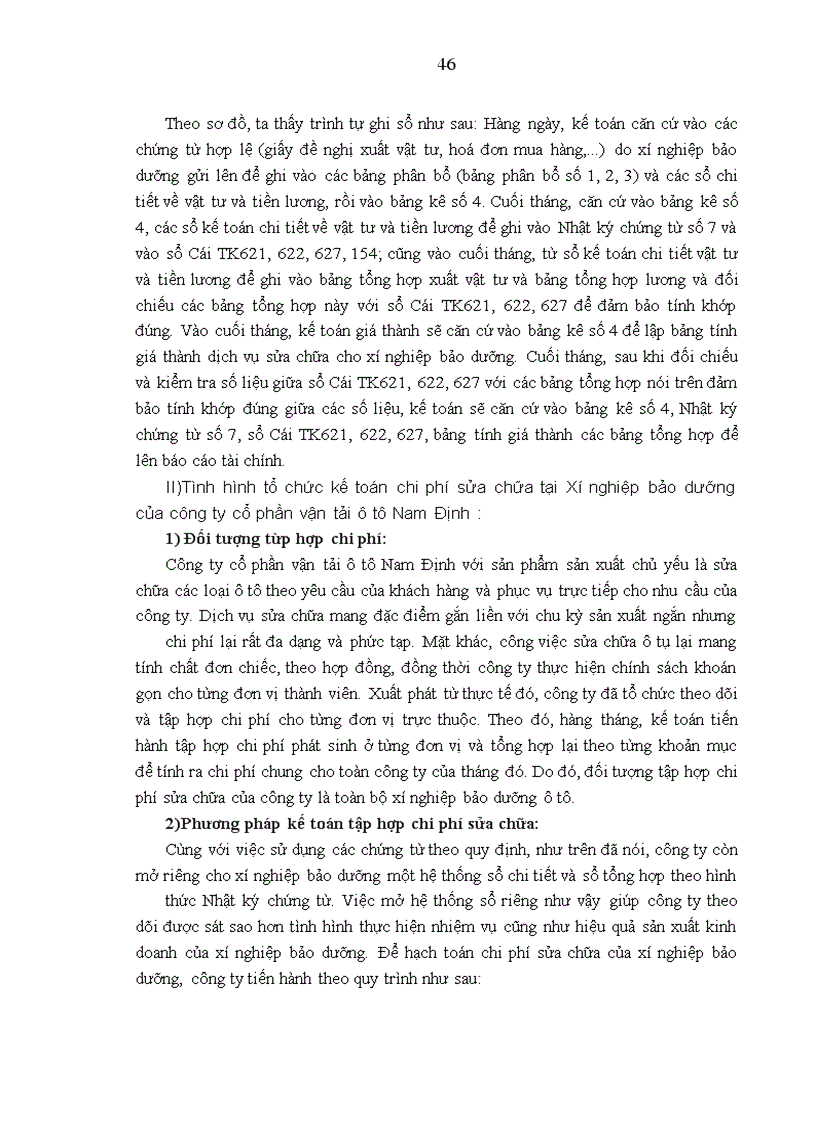 image for page Hoàn thiện công tác kế toán tập hợp chi phí sửa chữa và tính giá thành dịch vụ sửa chữa ở công ty cổ phần vận tải ô tô Nam Định