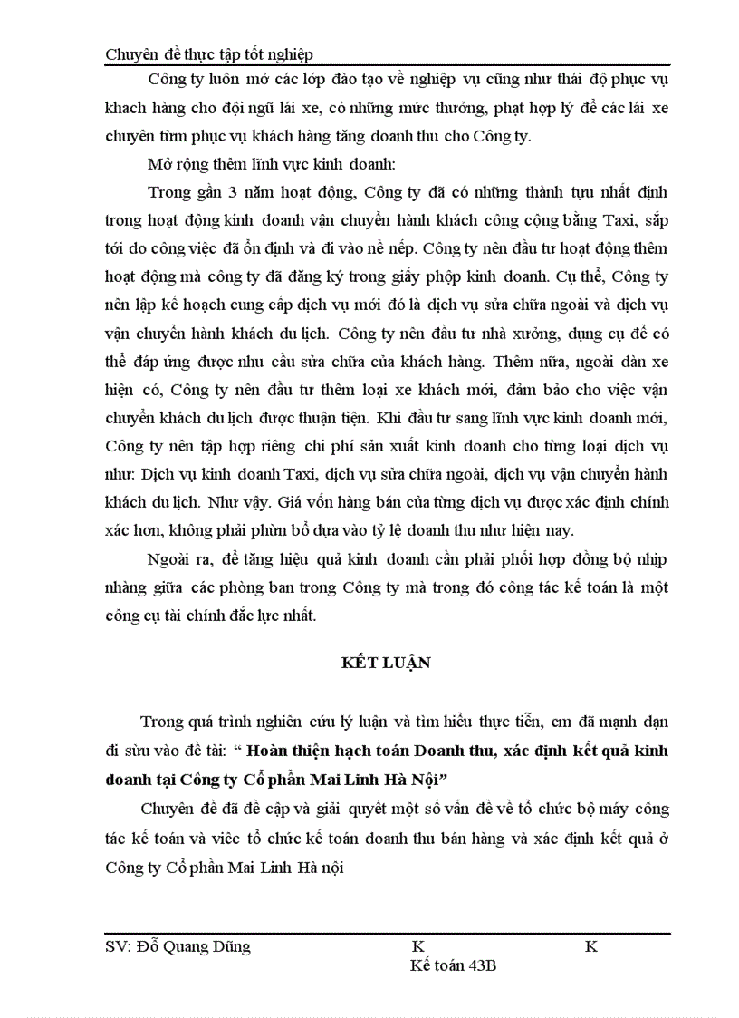 image for page Hoàn thiện hạch toán Doanh thu, xác định kết quả kinh doanh tại Công ty Cổ phần Mai Linh Hà Nội