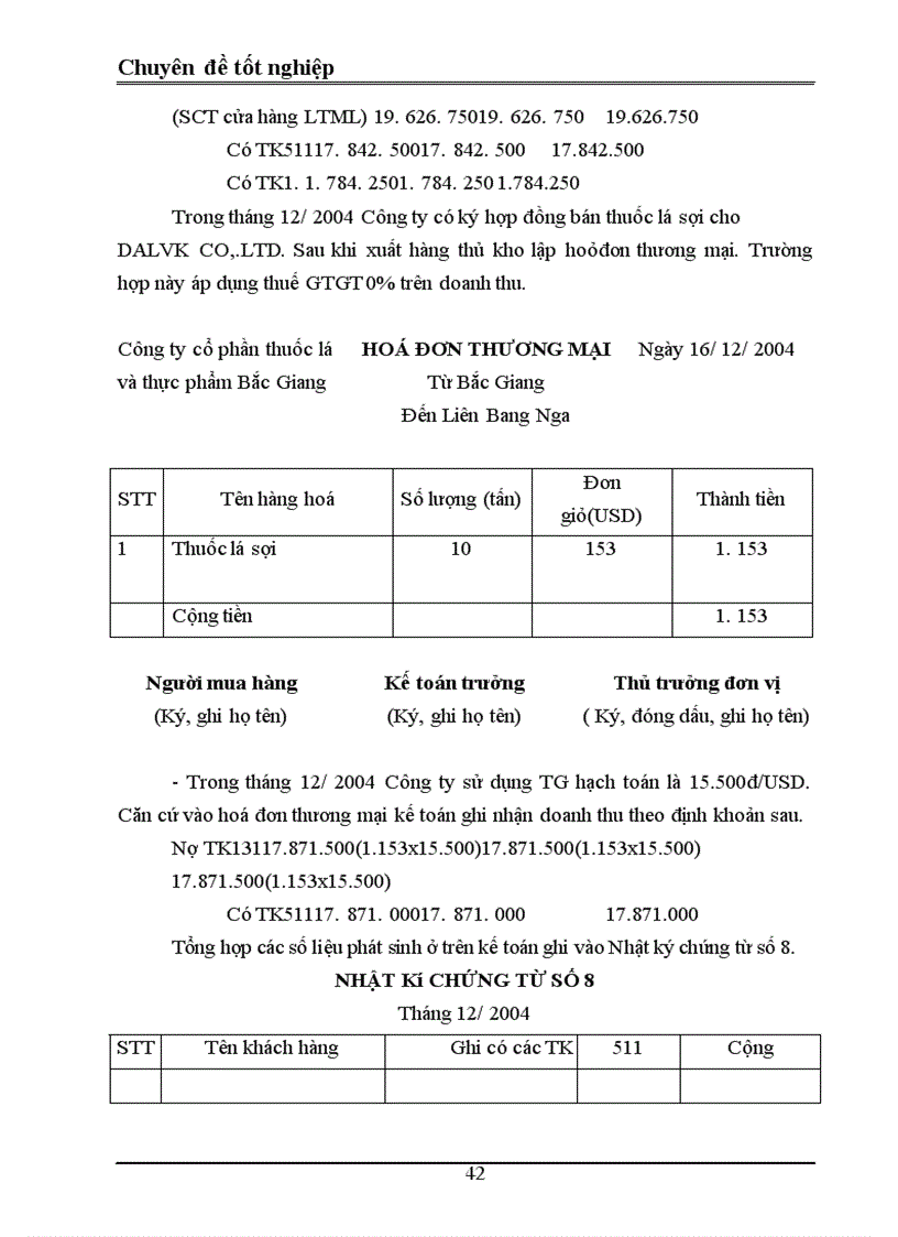 image for page Tổ chức kế toán bán hàng và xác định kết quả bán hàng ở công ty cổ phần thuốc lá và chế biến thực phẩm Bắc Giang