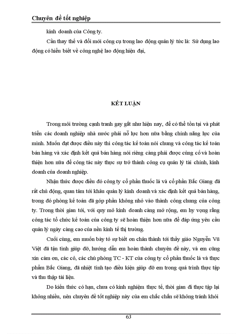 image for page Tổ chức kế toán bán hàng và xác định kết quả bán hàng ở công ty cổ phần thuốc lá và chế biến thực phẩm Bắc Giang