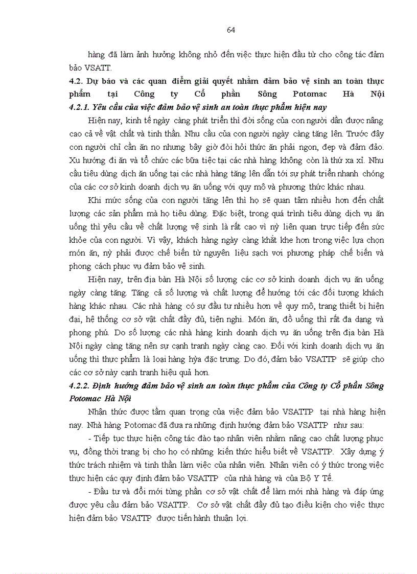 image for page Giải pháp đảm bảo vệ sinh an toàn thực phẩm tại Công ty Cổ phần Sông Potomac Hà Nội