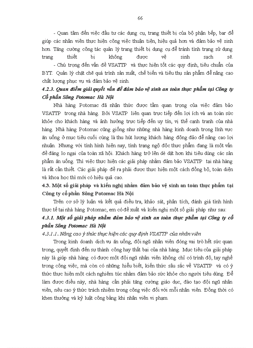 image for page Giải pháp đảm bảo vệ sinh an toàn thực phẩm tại Công ty Cổ phần Sông Potomac Hà Nội