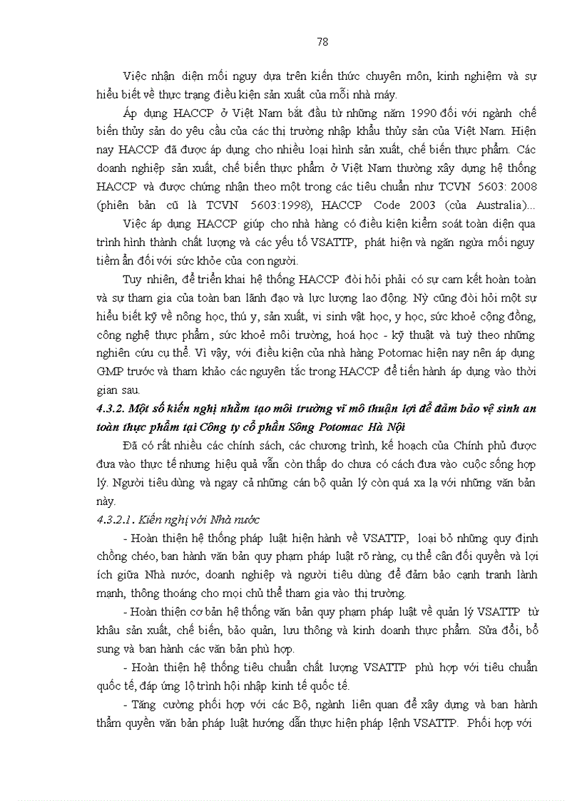 image for page Giải pháp đảm bảo vệ sinh an toàn thực phẩm tại Công ty Cổ phần Sông Potomac Hà Nội
