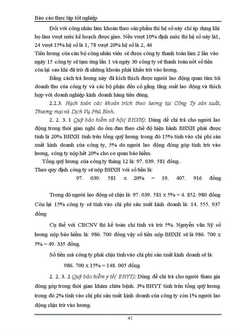 image for page Kế toán tiền lương và các khoản trích theo lương tại Công ty sản xuất Thương Mại và dịch vụ Phú Bình