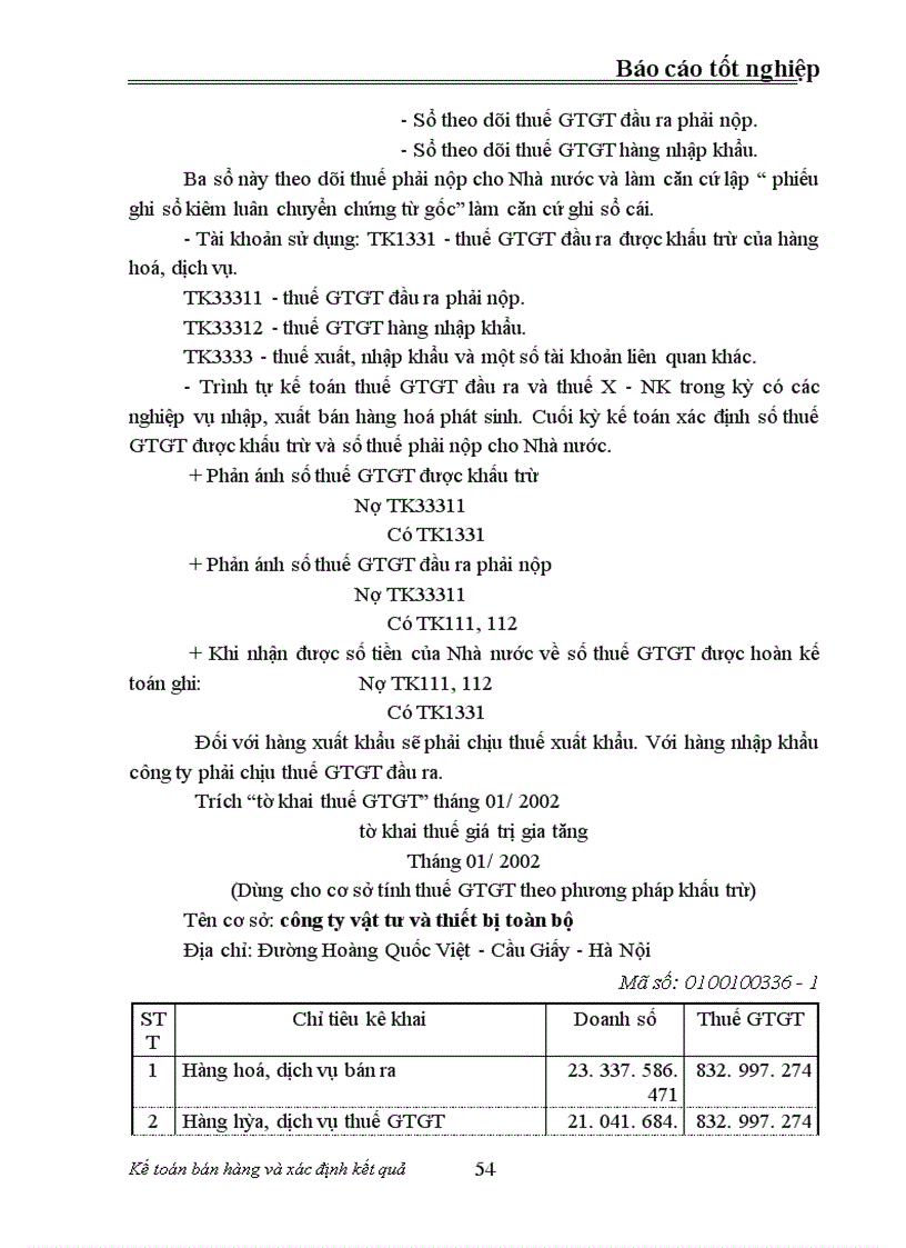 image for page Tổ chức kế toán bán hàng và xác định kết quả bán hàng ở công ty vật tư thiết bị toàn bộ - MaTexim