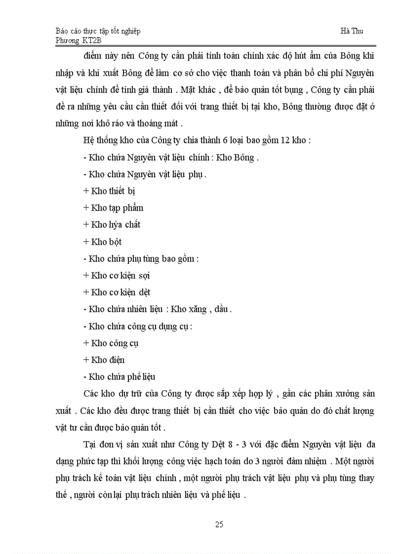 image for page Tổ chức kế toán Nguyên vật liệu tại Công ty Dệt 8-3