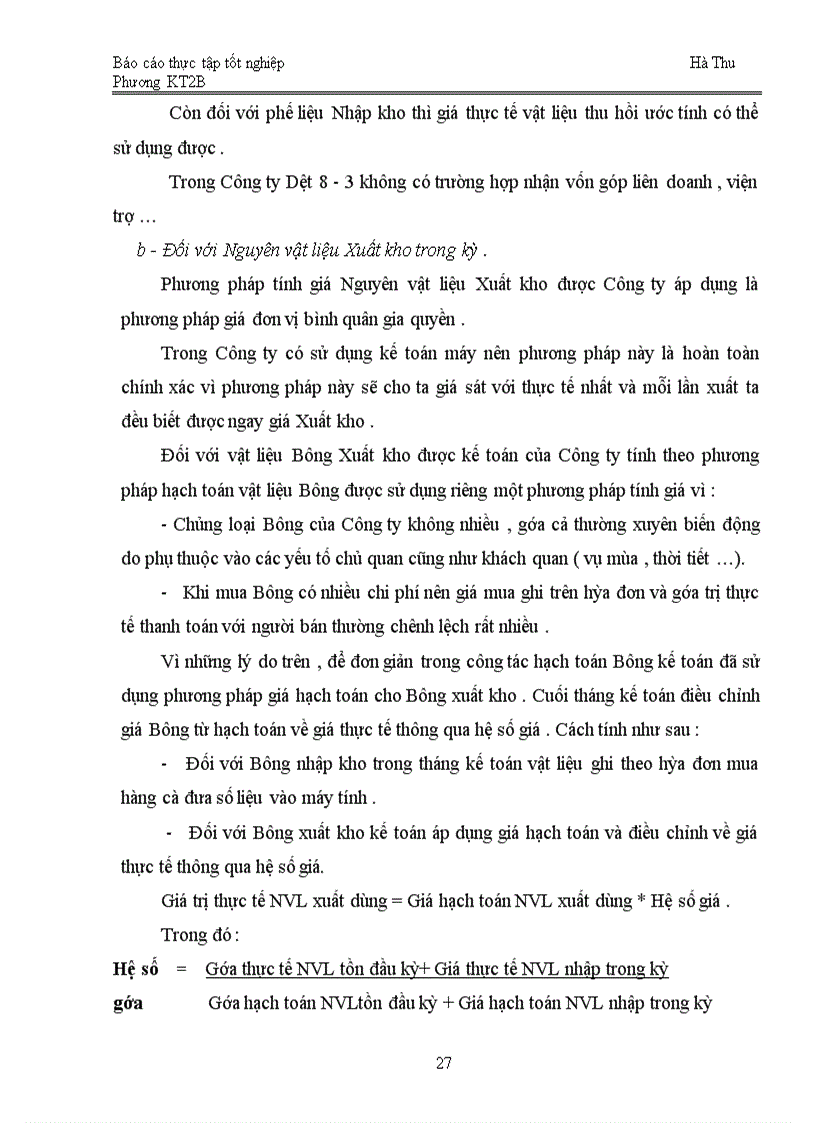 image for page Tổ chức kế toán Nguyên vật liệu tại Công ty Dệt 8-3