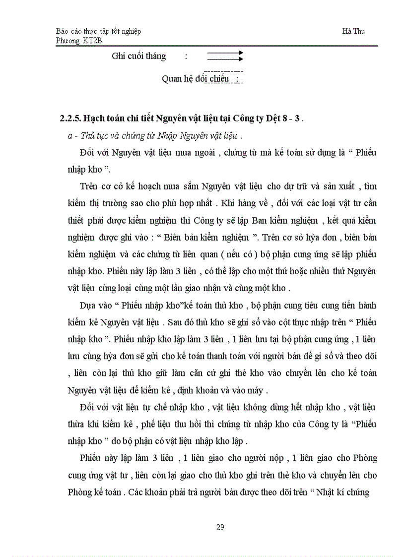 image for page Tổ chức kế toán Nguyên vật liệu tại Công ty Dệt 8-3