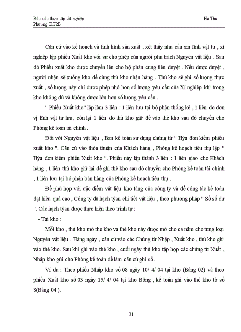 image for page Tổ chức kế toán Nguyên vật liệu tại Công ty Dệt 8-3