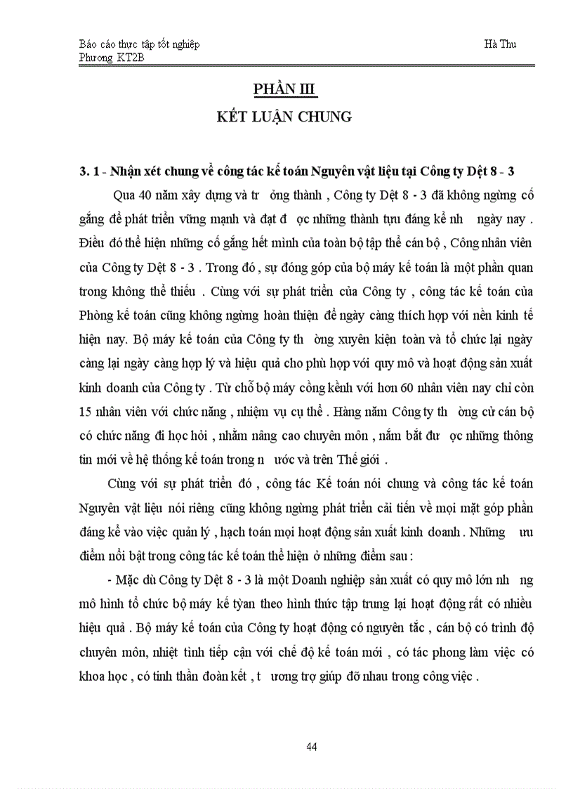 image for page Tổ chức kế toán Nguyên vật liệu tại Công ty Dệt 8-3