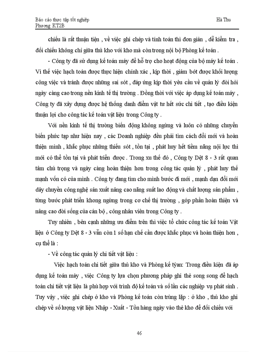 image for page Tổ chức kế toán Nguyên vật liệu tại Công ty Dệt 8-3