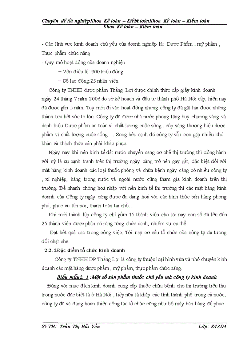 image for page Kế toán doanh thu nhóm hàng dược phẩm tại công ty TNHH dược phẩm Thắng Lợi